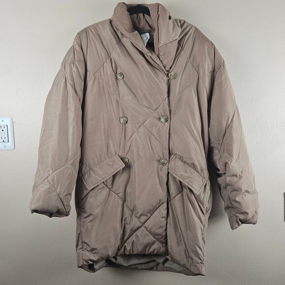 Free People Women's Ella Puffer Mineral Dust, Off White Size XS